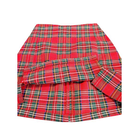 Brandy Melville High Waist Mini Skirt 90s Tartan Plaid Holiday Womens Waist 22/S - Picture 10 of 10